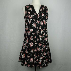 LOFT Size Small Floral Print Sleeveless V Neck Drop Waist Dress